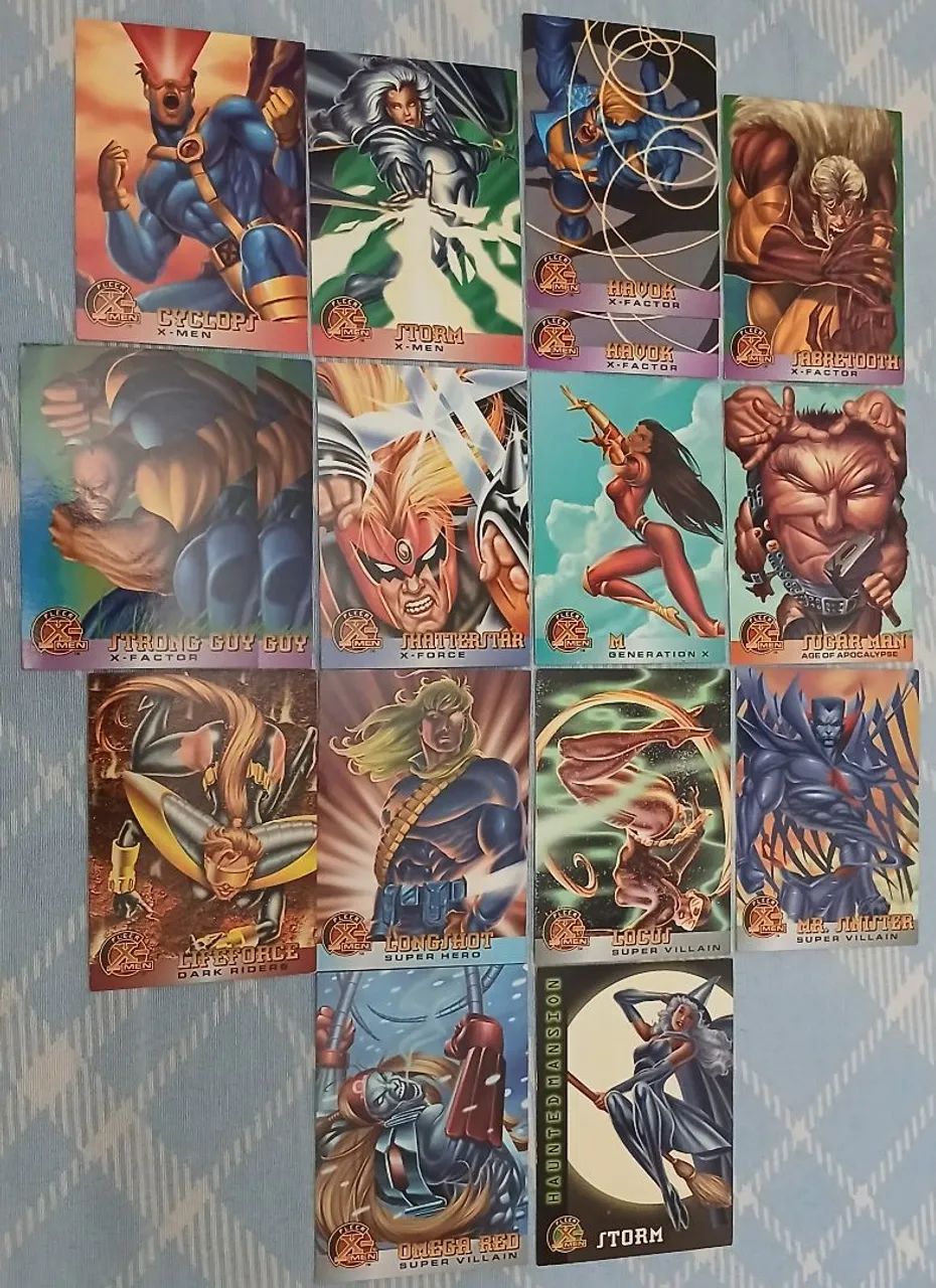 Cards Marvel X-Men Fleer anos 90