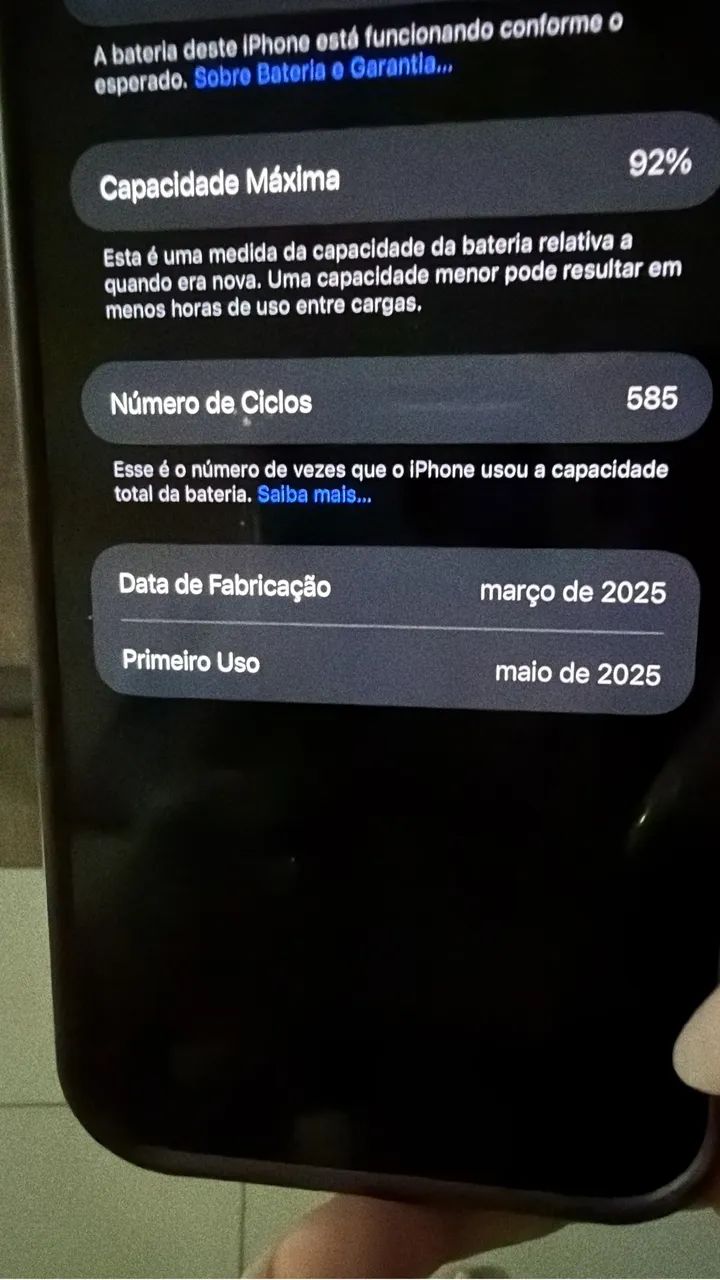 iPhone 16 pro Max 92% bateria 