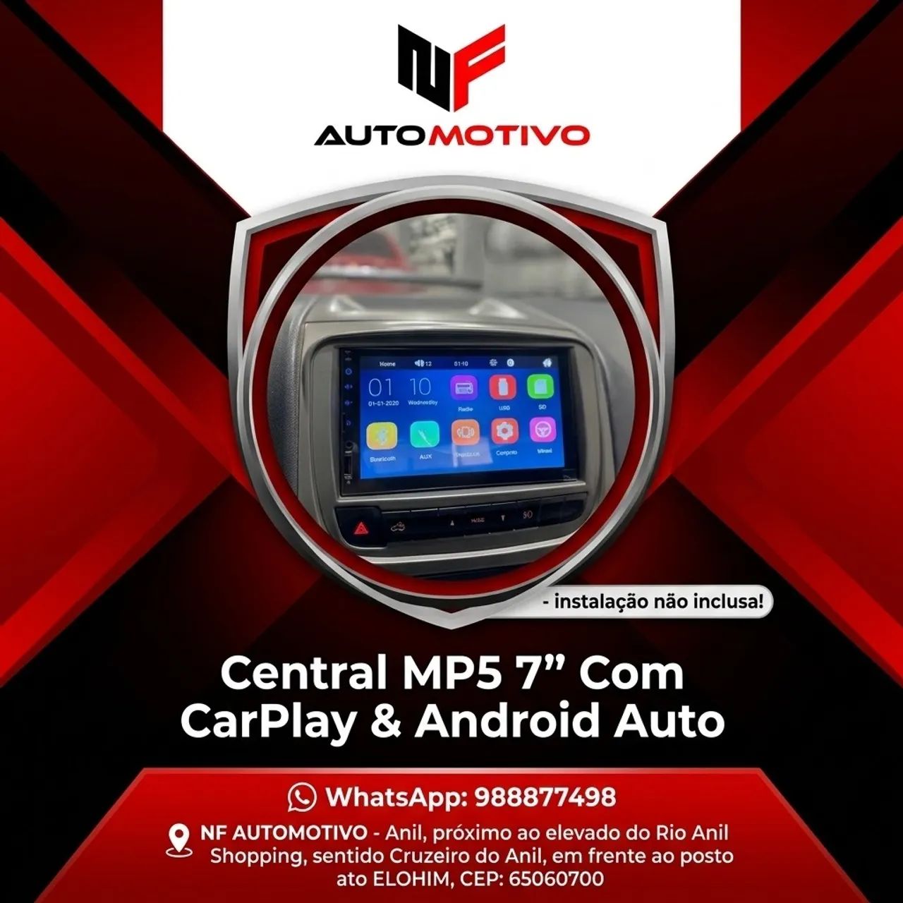 Mp5 7 polegadas com CarPlay 