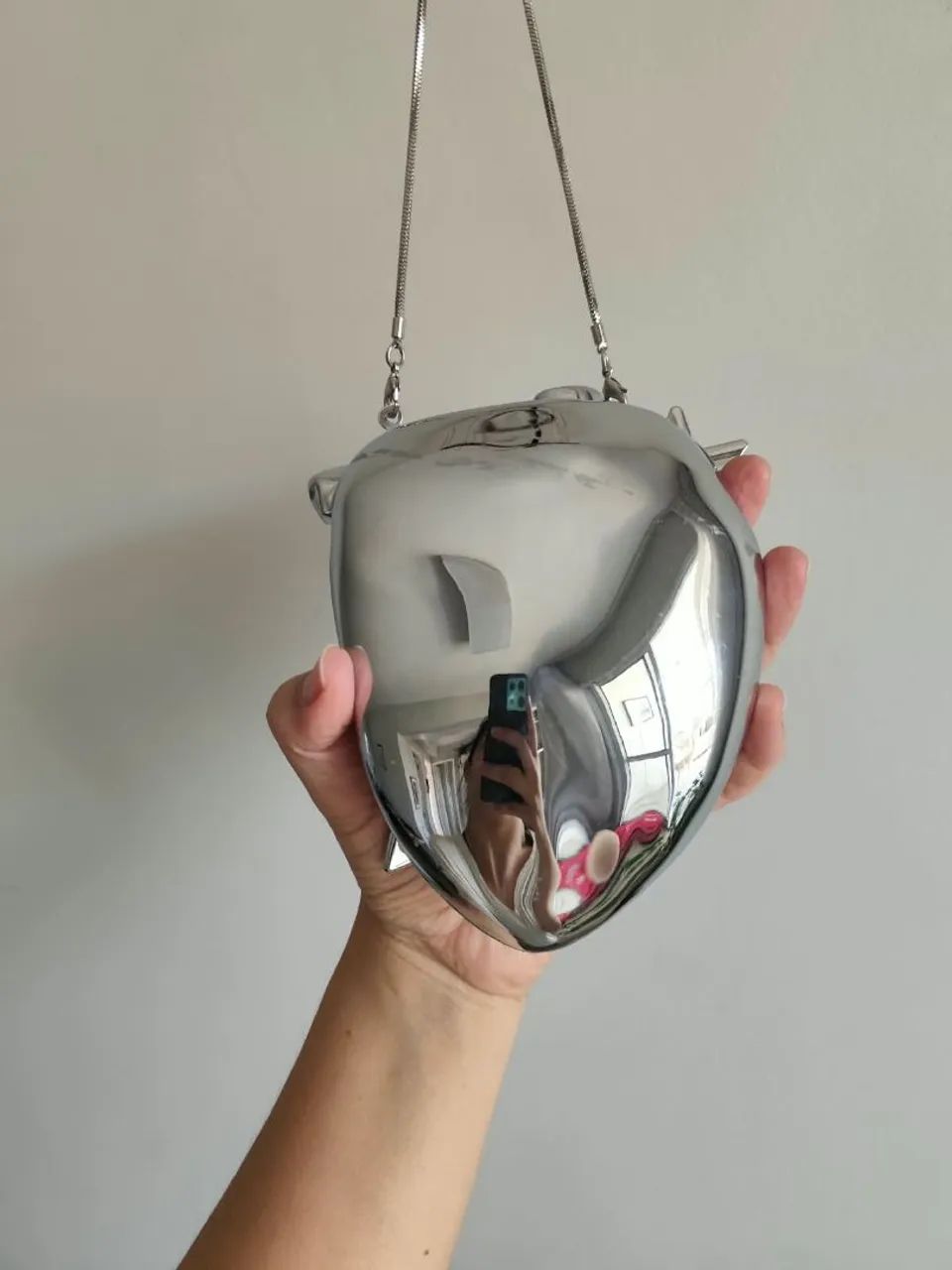 Bolsa Zara Statement Coração prata nova 