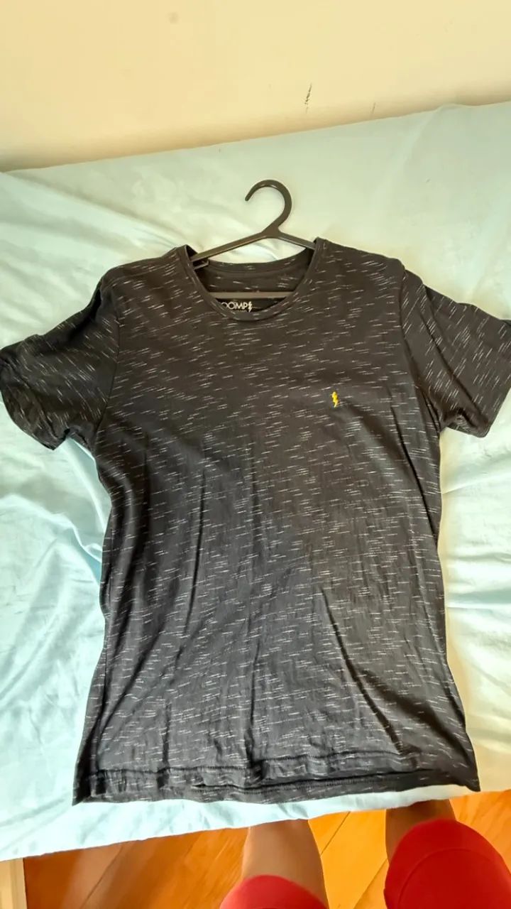 Camisa Zoomp P Cinza com riscos brancos - Foto 2