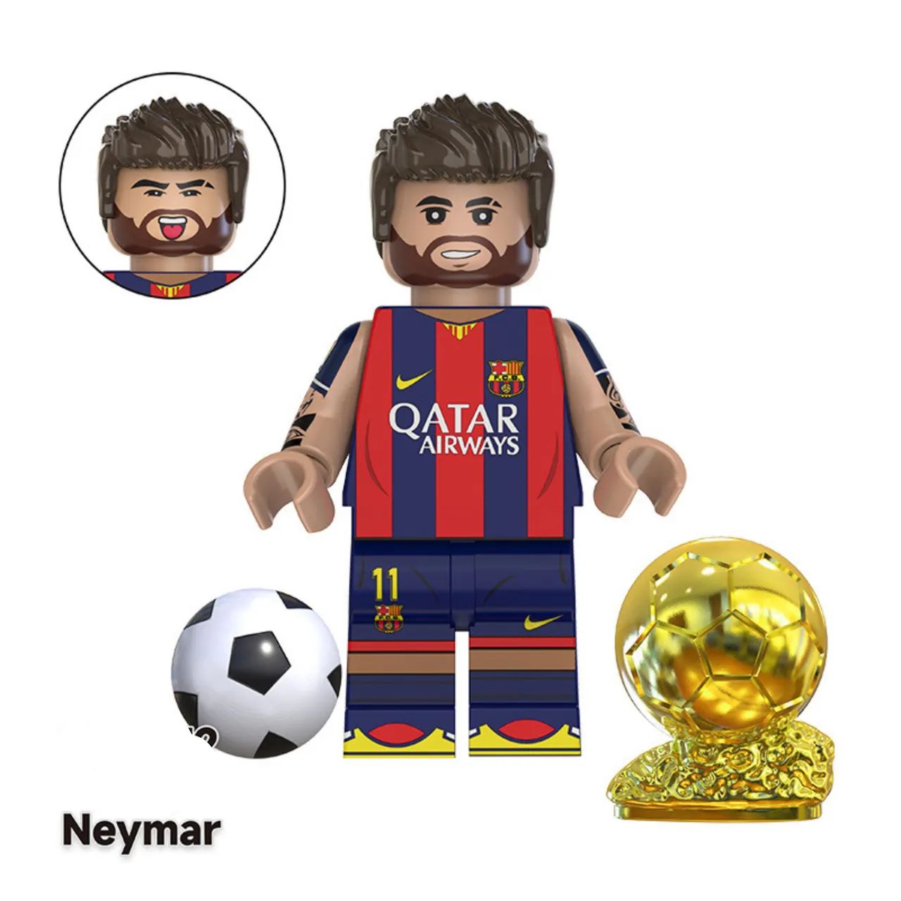 Kit 3 jogadores Lego cristiano ronaldo, neymar e mbappe - Foto 3