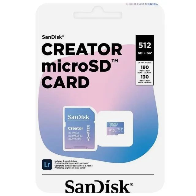 MicroSD SanDisk Creator 512GB V30 A2 U3 4K