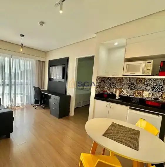 Apartamento de 34 m² totalmente mobiliado no Edifício The Palace Flat  Moema