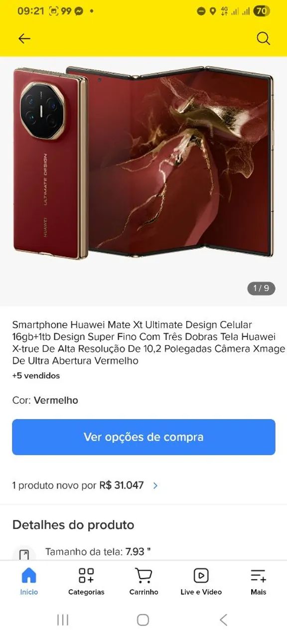 Celular: HUAWEI Mate XT Ultimate Design - 1TB / 16GB RAM - Foto 2
