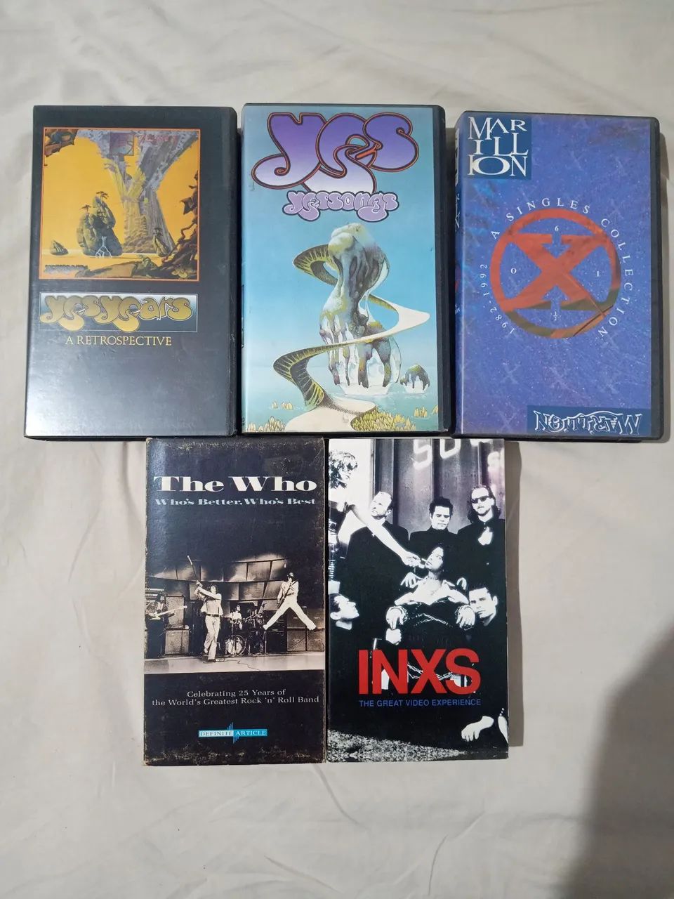 Lote fitas vídeo VHS THE WHO YES MARILLION INXS excelente estado