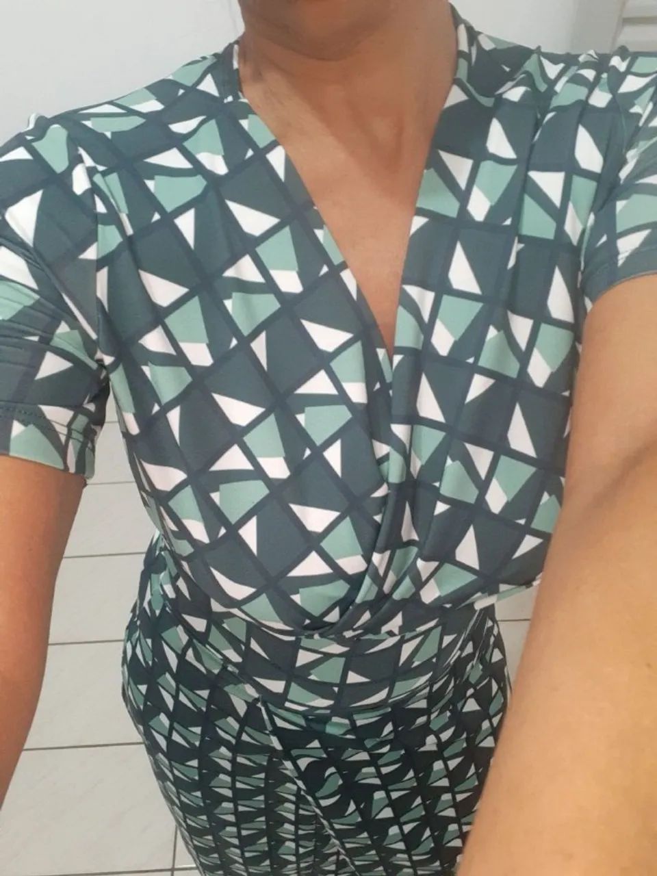 vestido midi estampa poliéster e elastano veste 38 ao 42 - Foto 4
