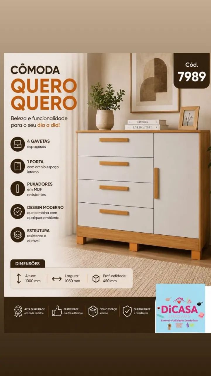 Cômoda nova na caixa 4 gaveta 1 porta