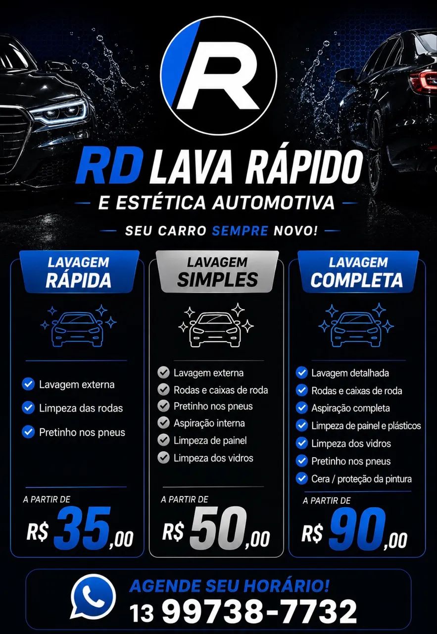 Lavamos seu carro e sua moto
