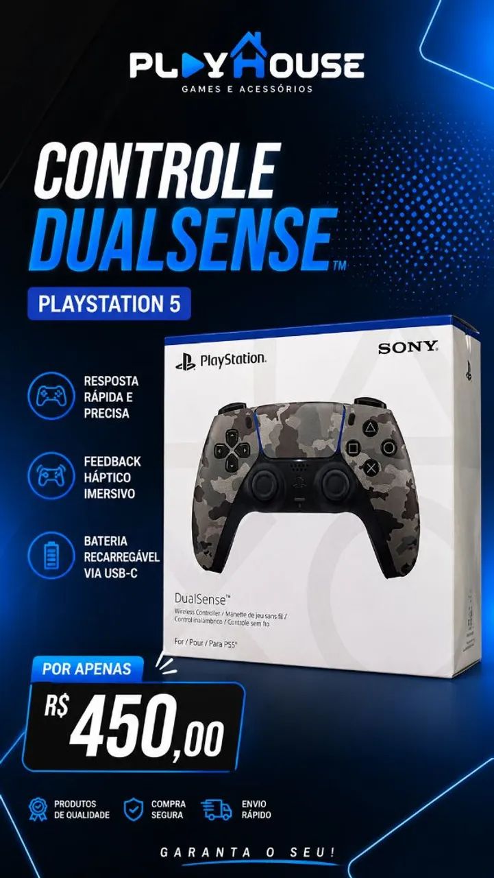 Controle PS5 PC TV SONY Dualsense 