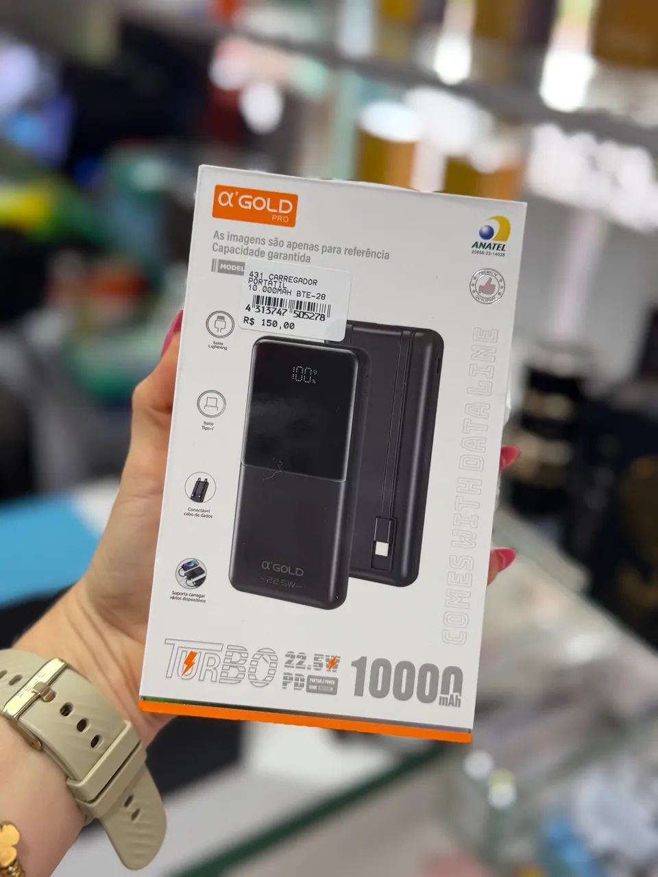 Carregador portátil 10.000 mah com cabos embutidos  - Foto 2
