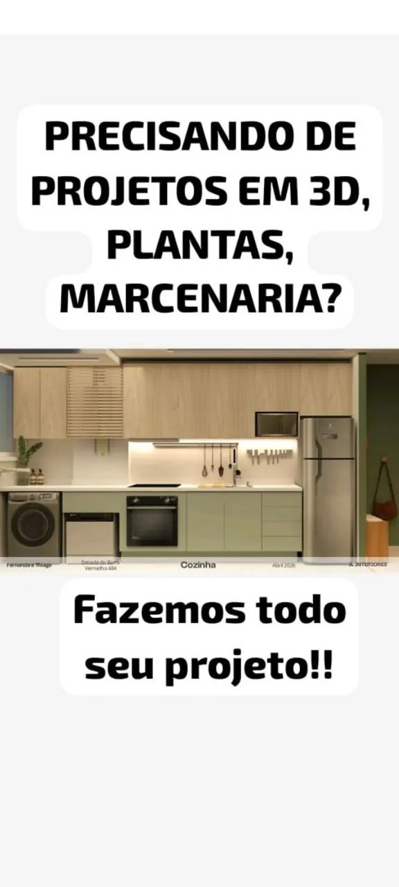 PROJETOS 3D, PLANTAS, MARCENARIA