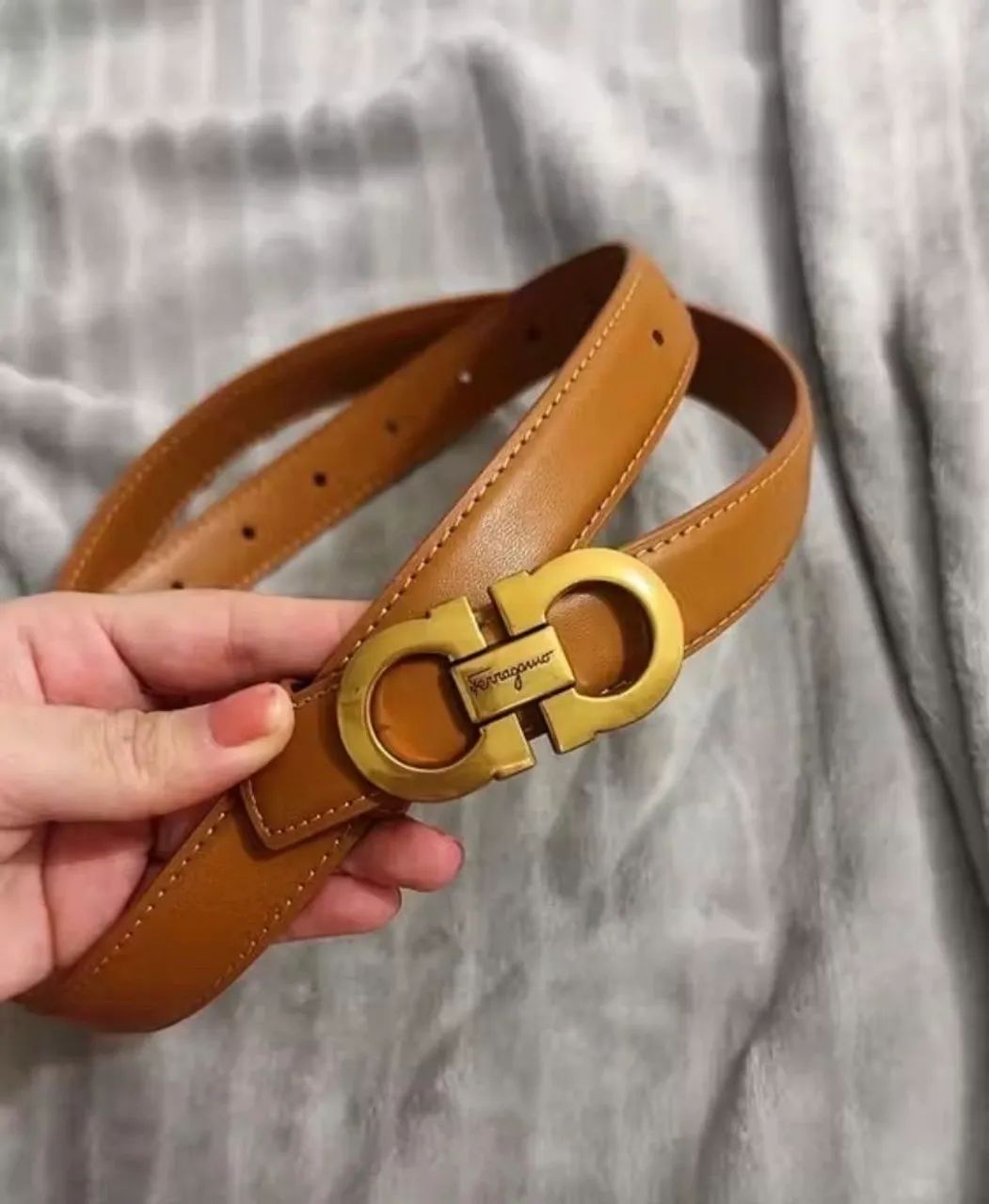 cinto feminino salvatore ferragamo - caramelo 