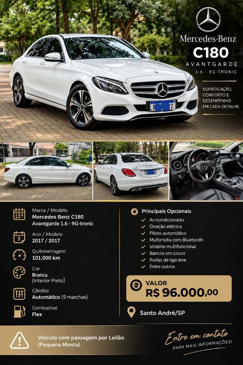 Mercedes-Benz C-180 CGI Avant. 1.6/1.6 Flextb 16V Aut. 2017