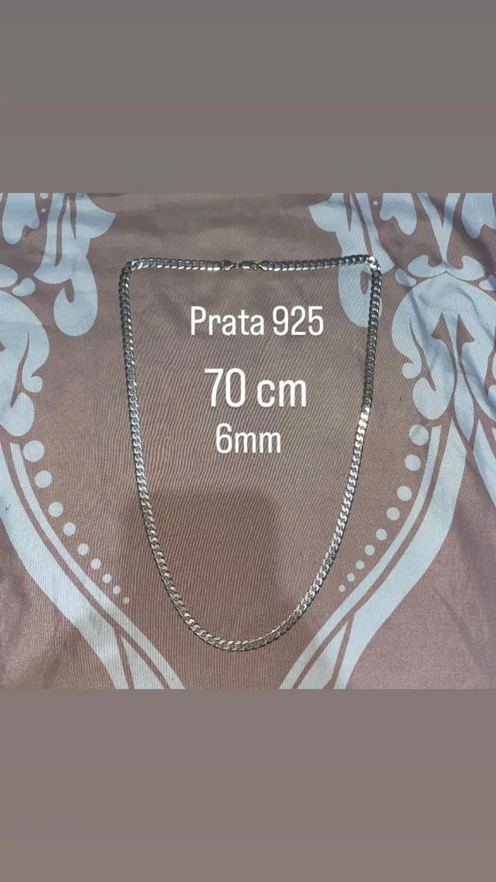 correte de prata 925. 70 cm por 6mm. Peça semi nova.