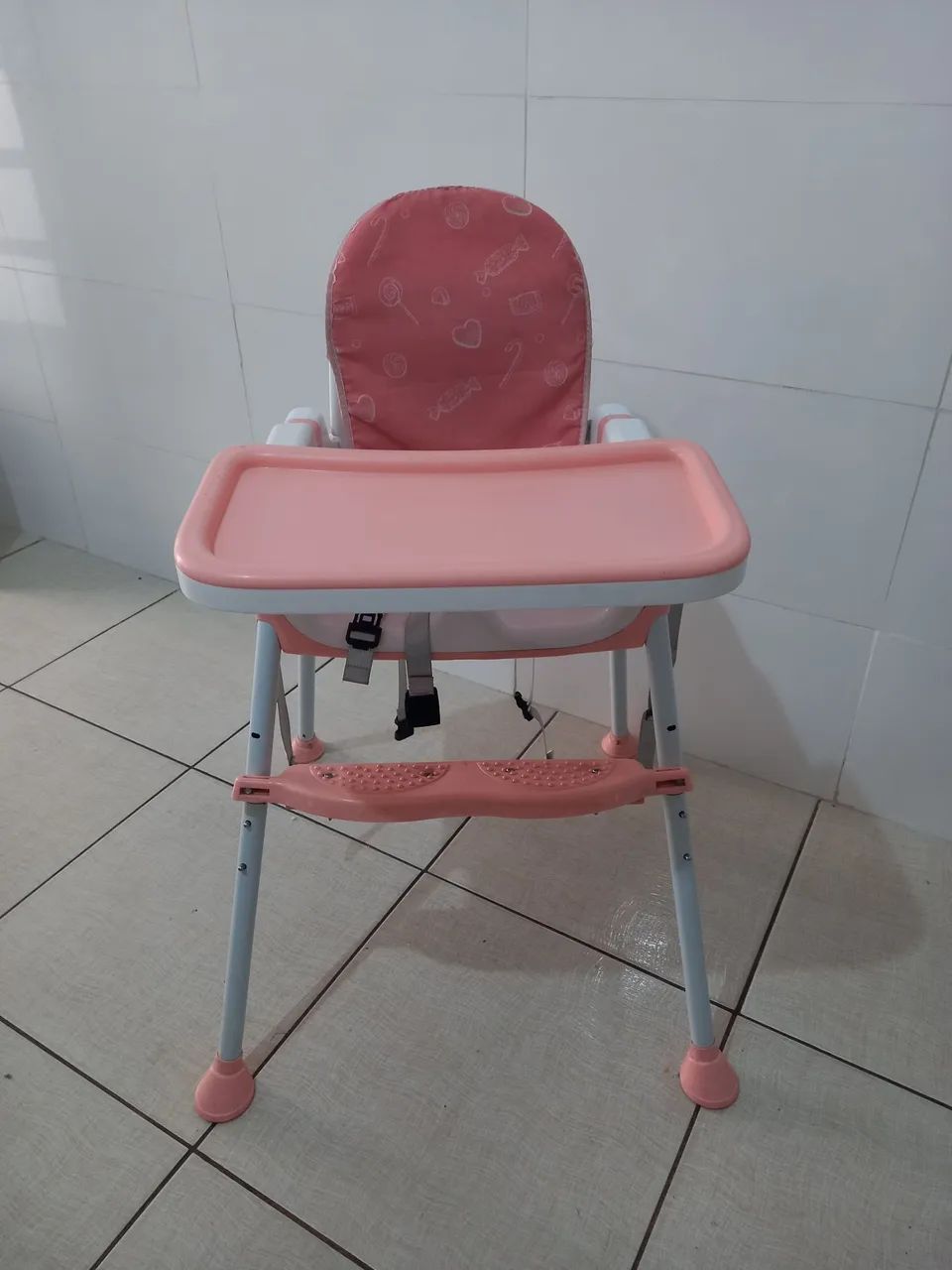 Cadeira de alimentação bebê rosa menina  - Foto 5