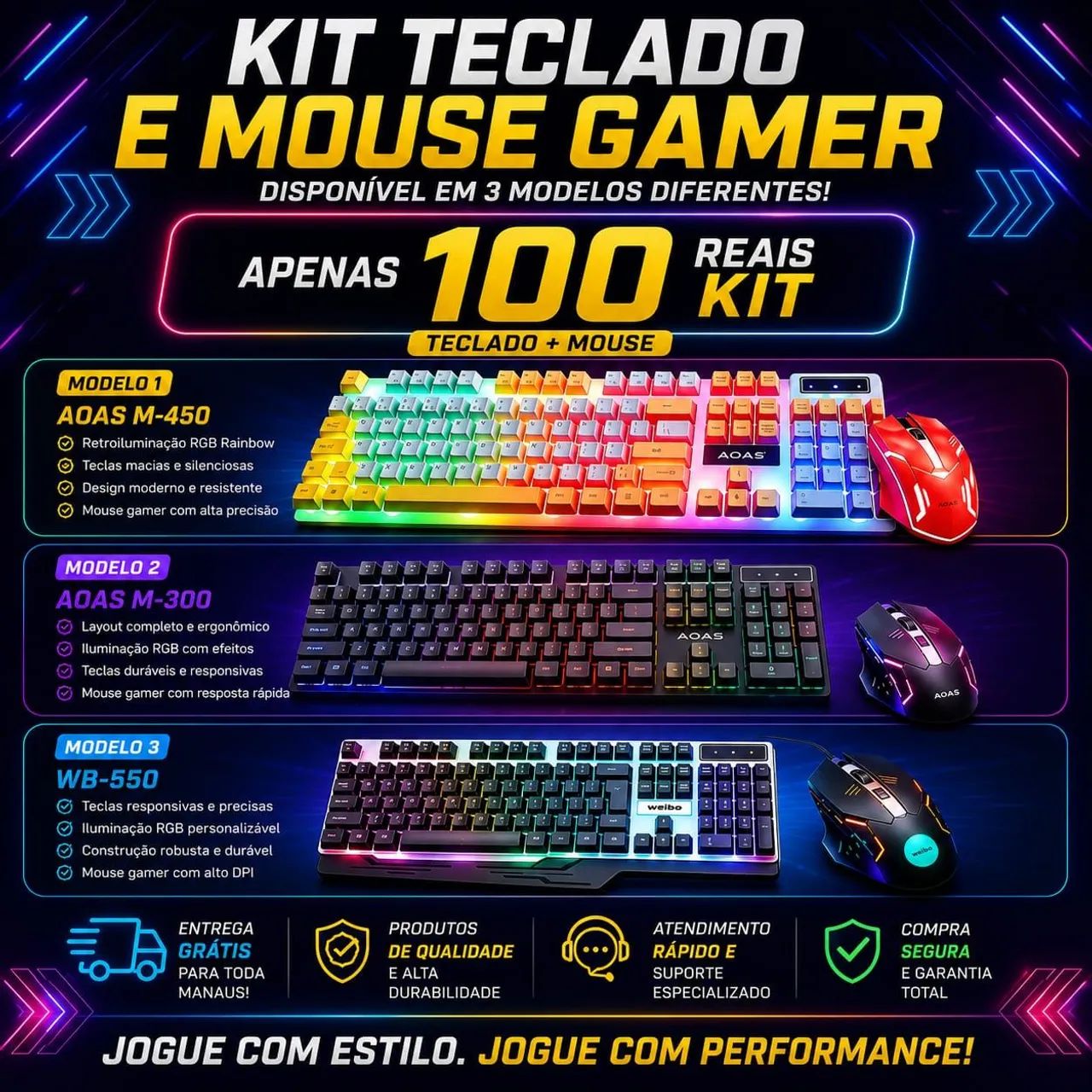 Teclado e mouse gamer 