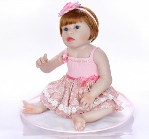 Pronta Entrega Boneca Bebê Reborn Ruiva 57cm - Foto 4