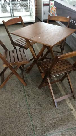Comjunto de mesa dobrável de madeira - Foto 3