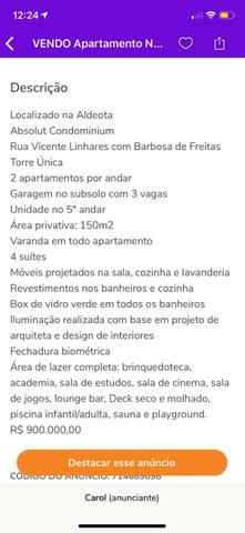 Apartamento aldeota 2 por andar