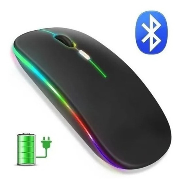 Mouse Sem Fio Bluetooth Recarregável Led Compatível Mac Ios - Foto 3