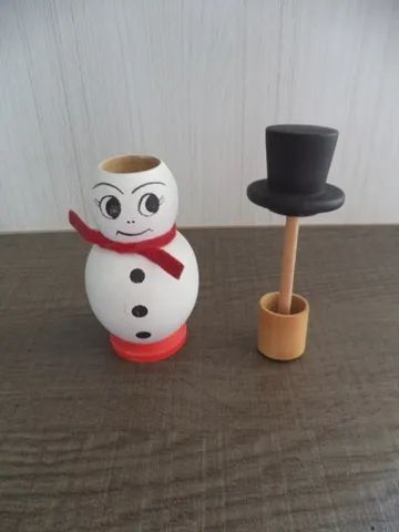 Paliteiro De Madeira Homem Da Neve - Foto 2