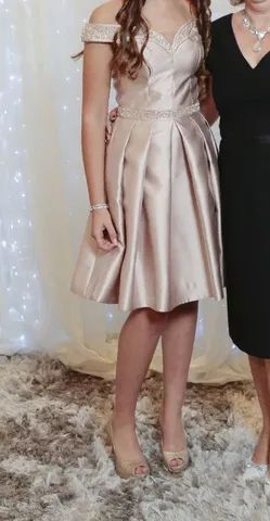 Vestido de festa PP/36 nude bordado recepção 15 anos - Foto 5
