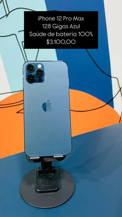iPhone 12 Pro Max 128GB Na cor Cinza Espacial Saúde de bateria 100