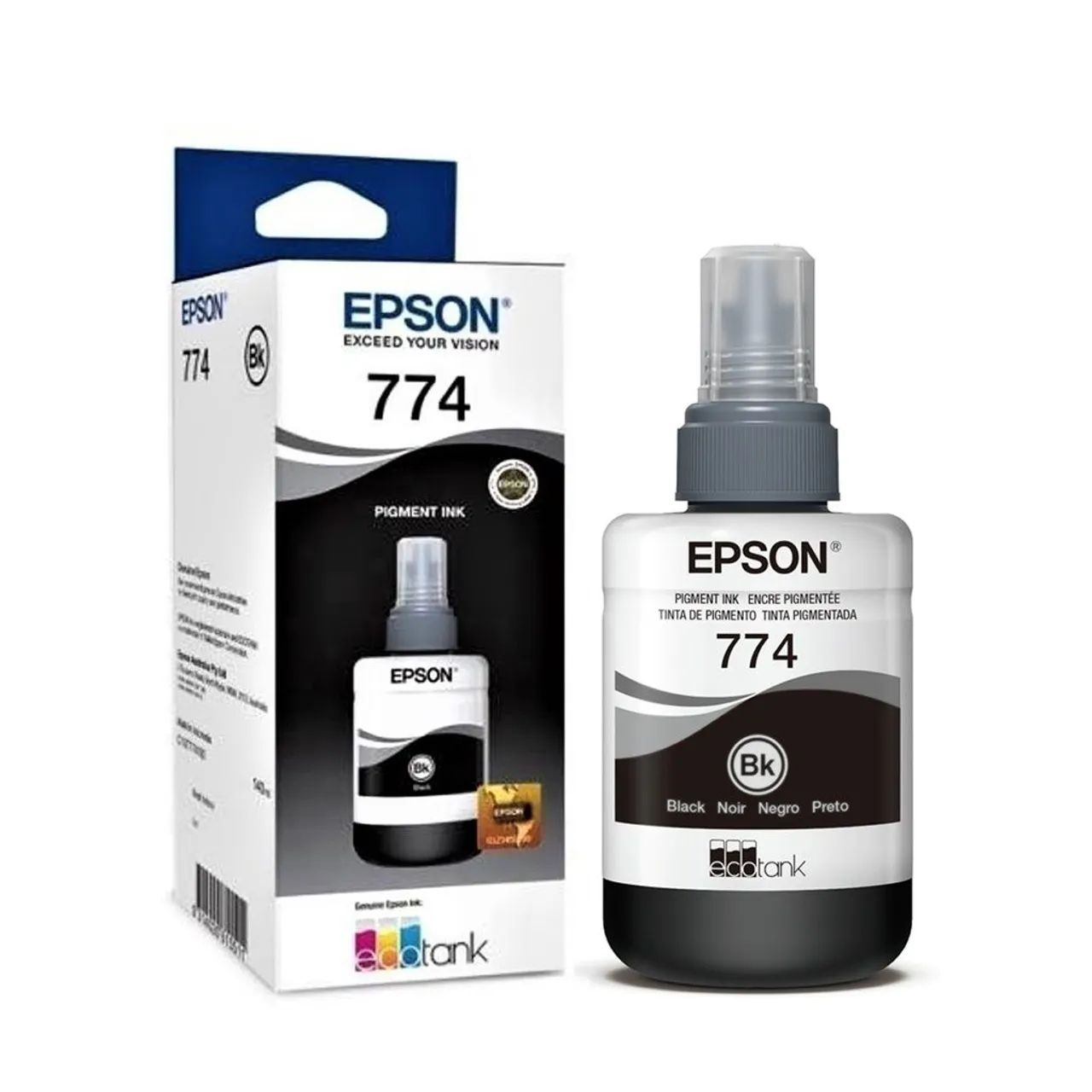 Refil Tinta Epson 774 Preto Original 140ml EcoTank Alta Durabilidade - Foto 2