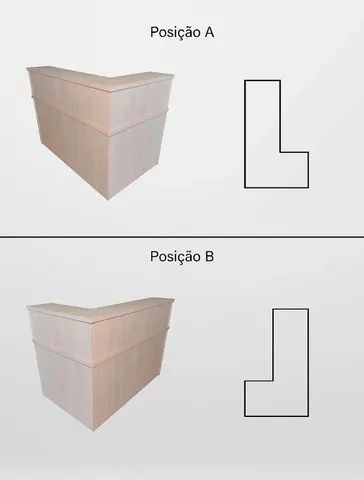 Balcão para recepção amadeirado claro em L simples  - Foto 3