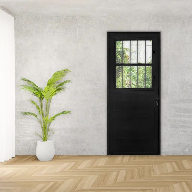 Porta Social Lambril Alumínio Preto - Foto 2