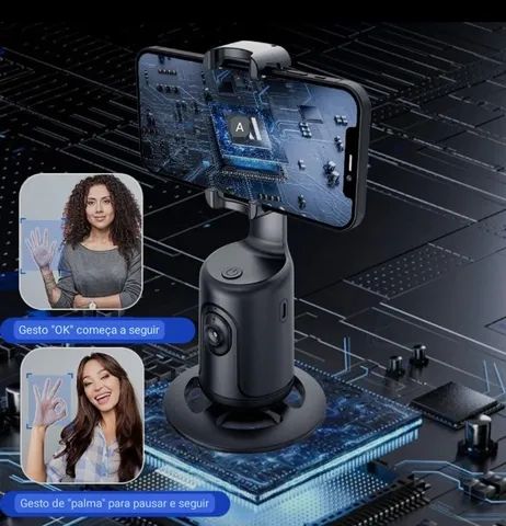 Novo Estabilizador Gimbal Auto rastreamento 360º graus - Foto 5