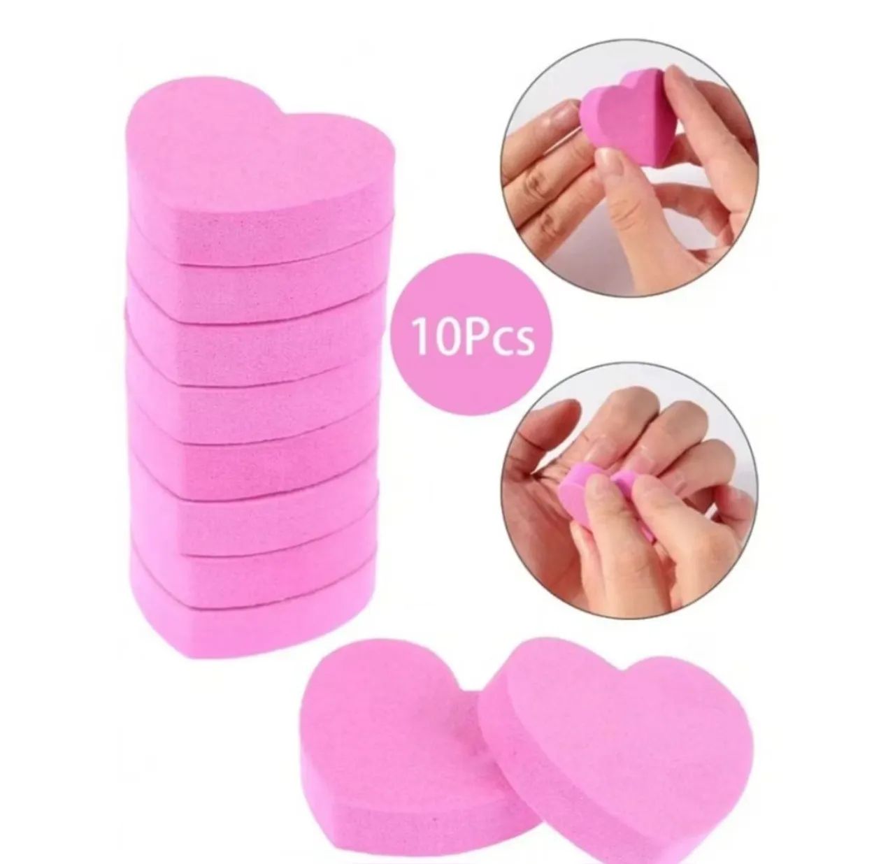 Kit com 10 unidades Mini Lixa de Unhas em Formato de Coração - Cor Rosa - Foto 3