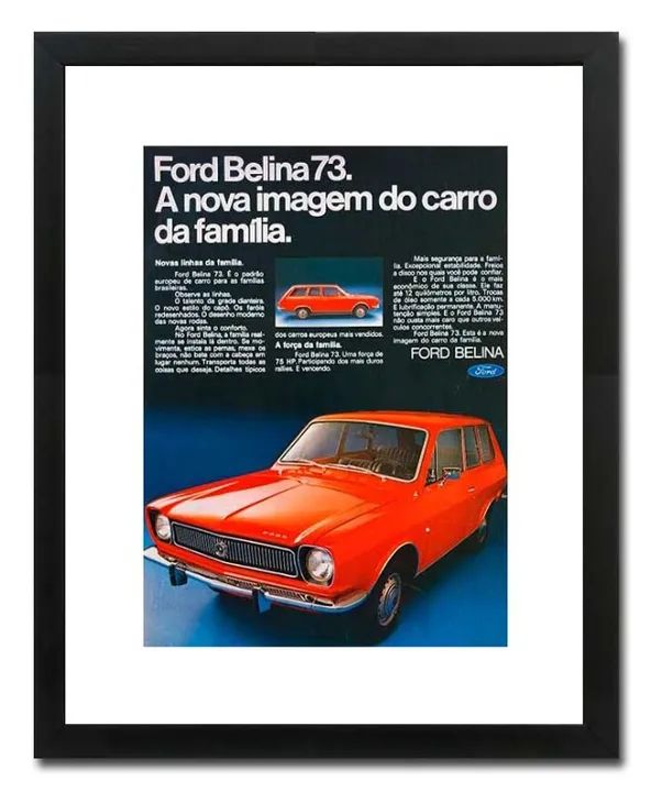 Quadro decorativo Ford Belina I com propaganda original de época - Foto 3
