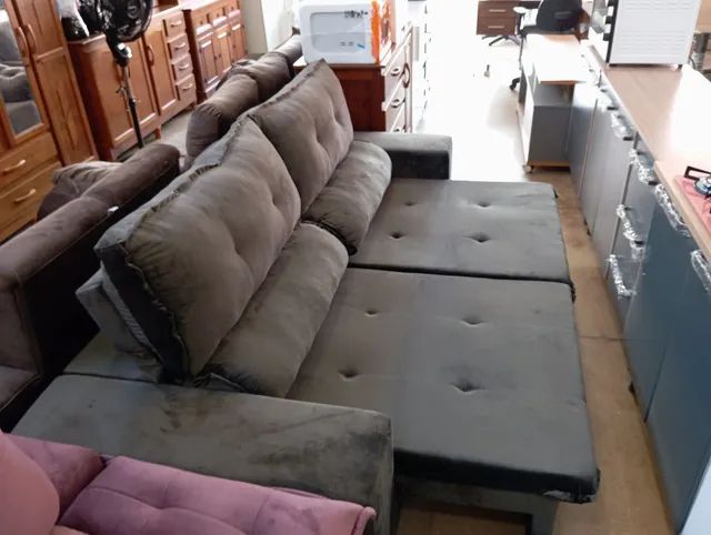 sofa novo reclinável e retrátil 