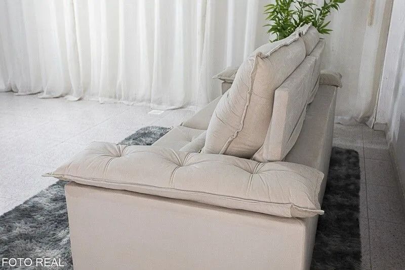 Sofá retrátil e reclinavel D33 17 cm 2 metros em veludo  - Foto 5