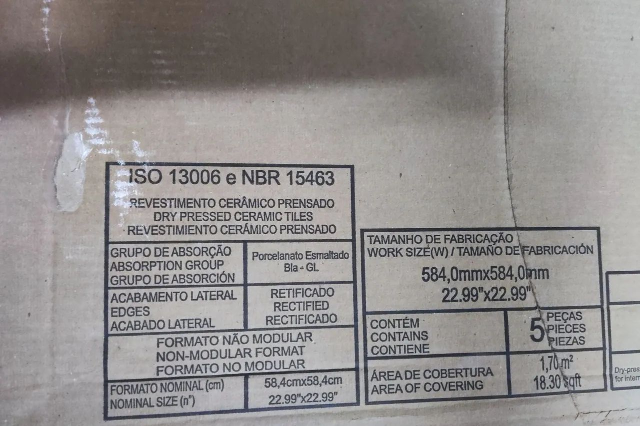 Black Friday - Porcelanato Portinari 60x60 Retificado - 5 peças - YORK BE NAT