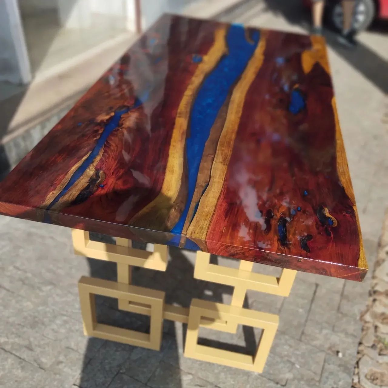 Mesa Rústica resinada 8 lugares Rivertable - Foto 4