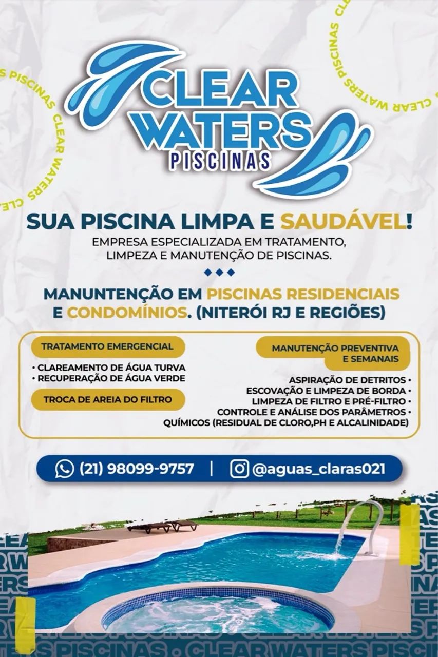 Tratamento e manutenção de piscinas 