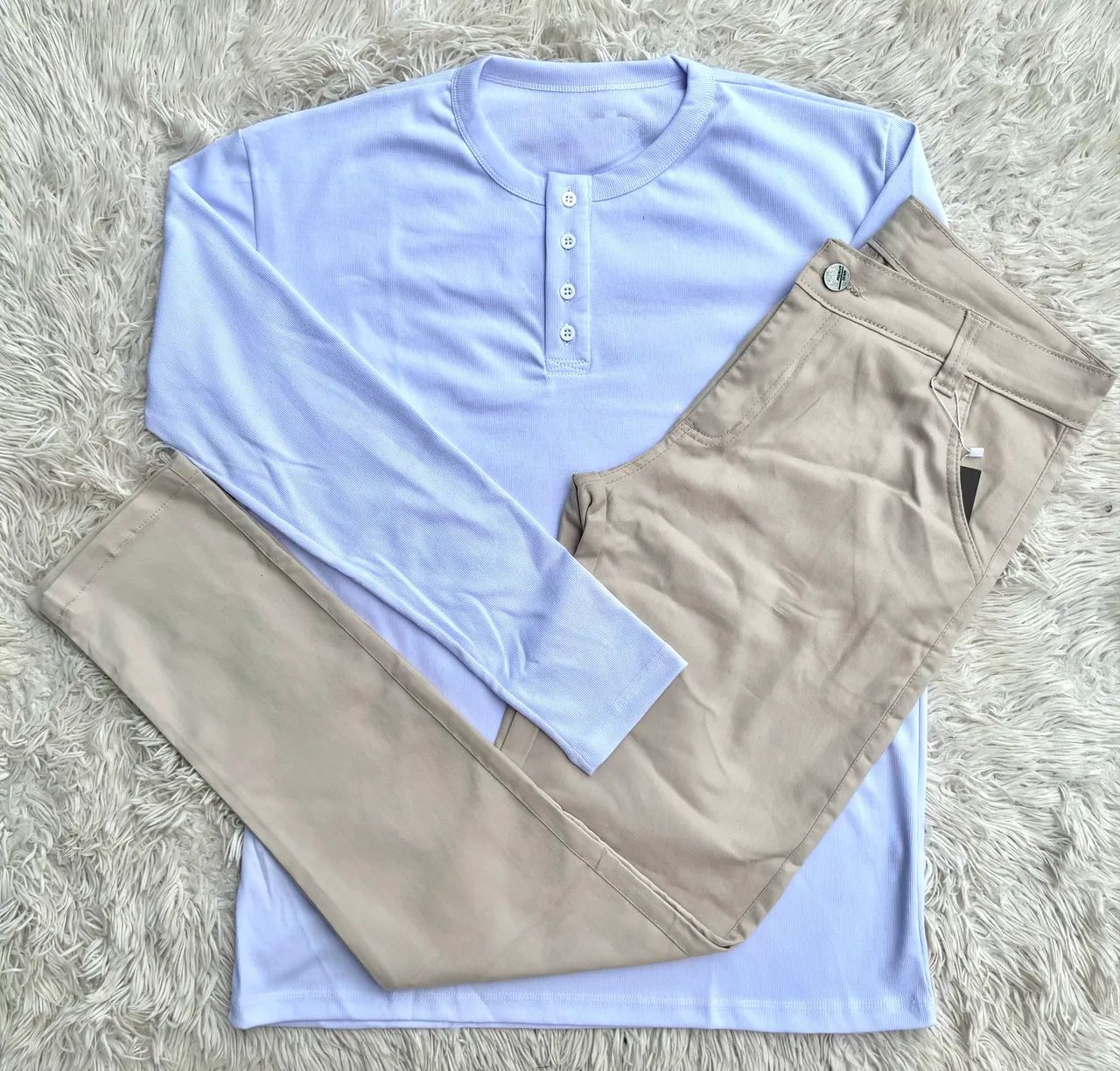 Kit Camisa Longa e Calça Sarja 