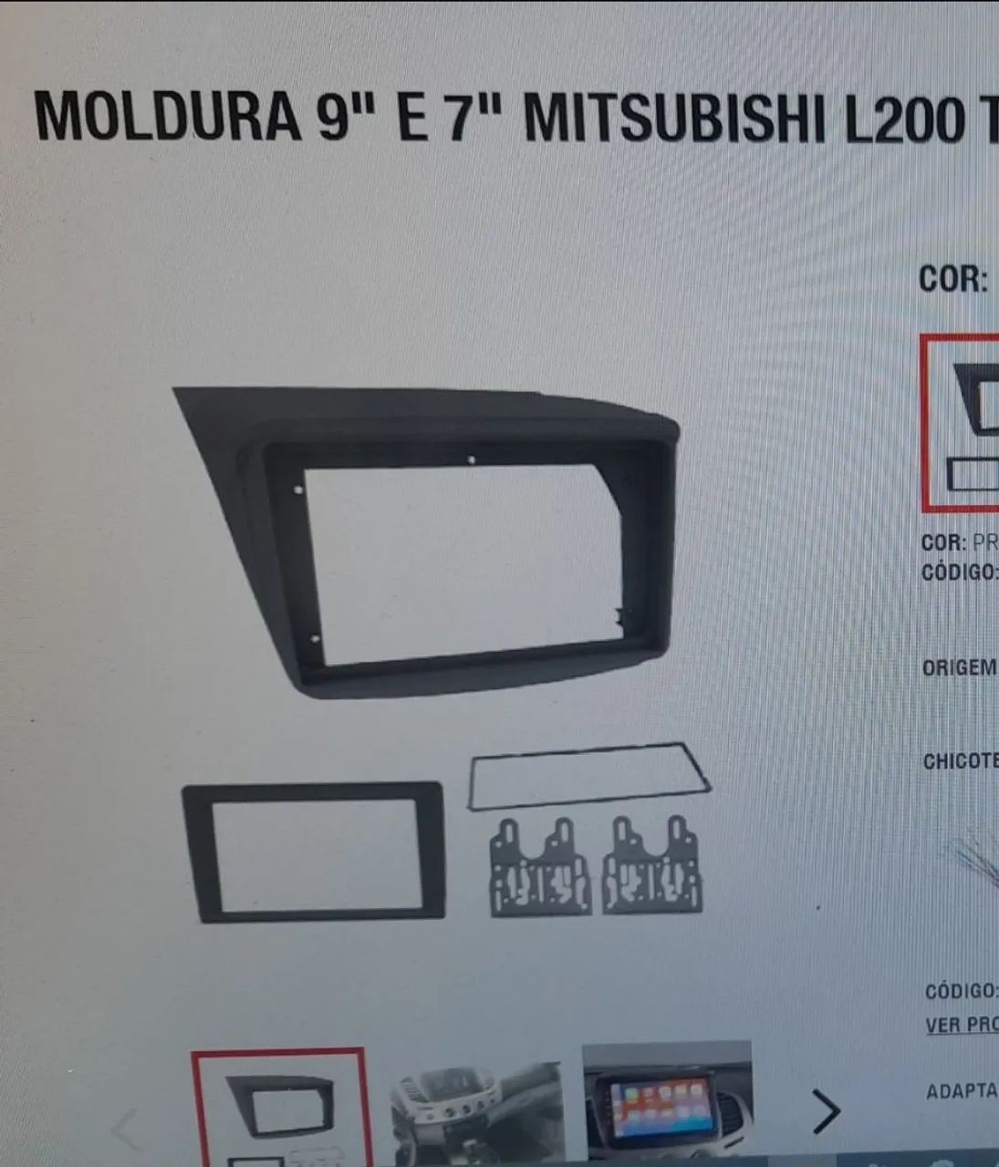 Kit multimídia 7 polegadas l200 Triton  - Foto 2