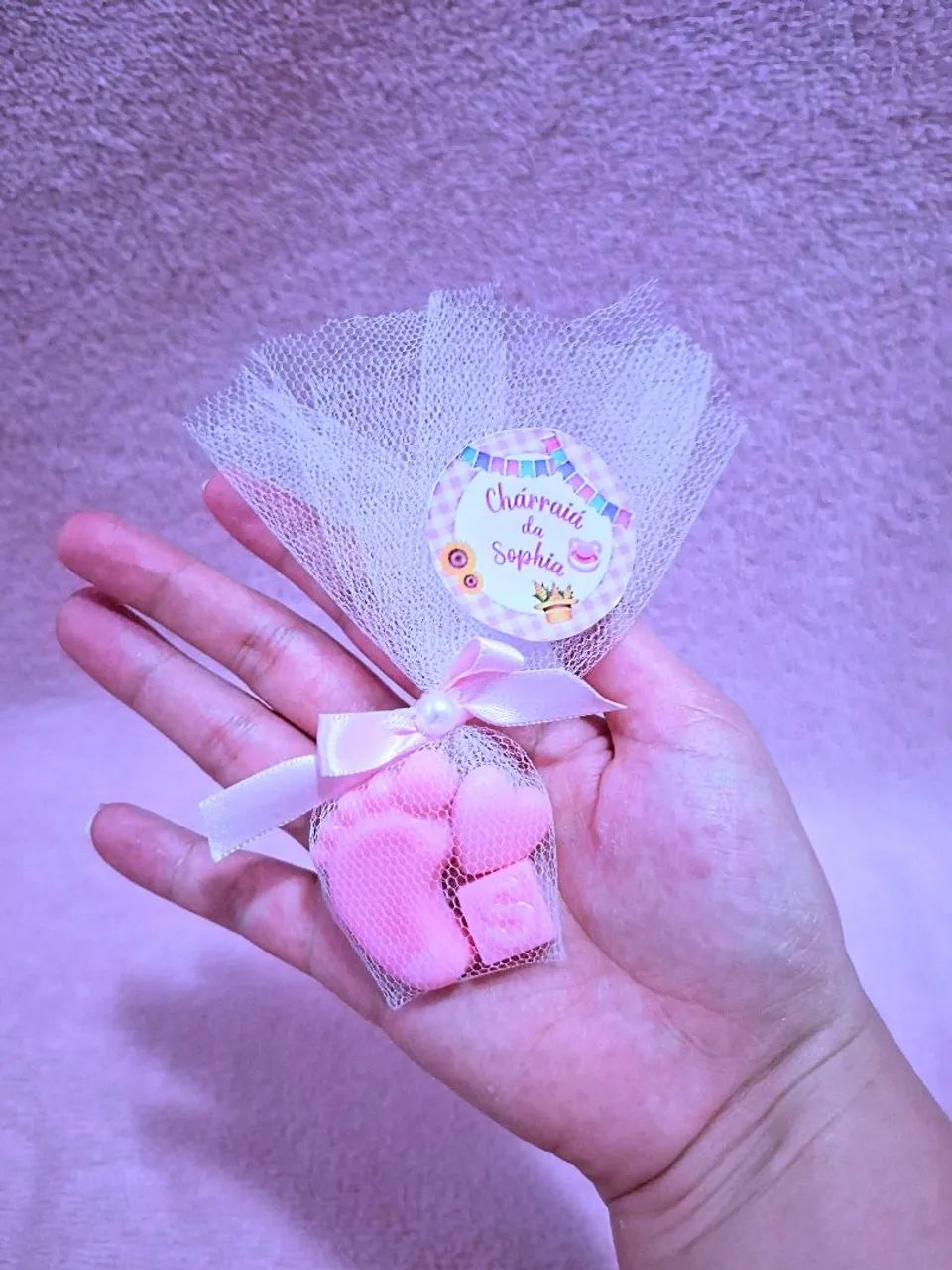 Sabonete Lembrancinha Chá de Bebê com inicial do nome