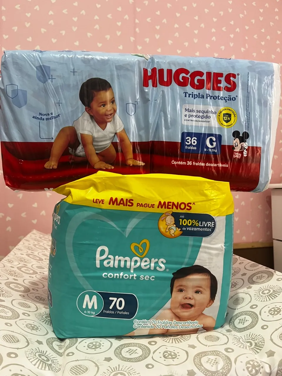 Fraldas Huggies e Pampers - Tamanho G e M