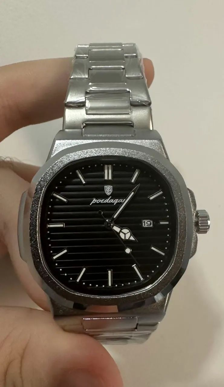 Relógio Masculino Poedagar Silver Black (Novo)