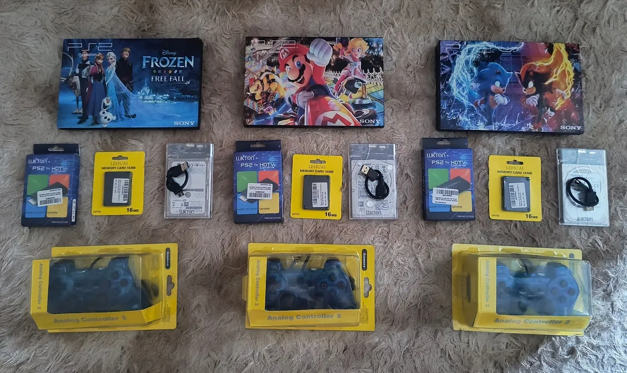 PS2 Completo: Jogos, Controles, Memória e Cabo