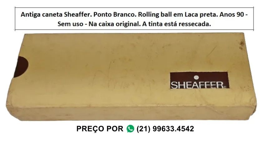 Antiga caneta Sheaffer. Ponto Branco. Rolling ball em Laca preta. Anos 90 - Sem uso - Na c - Foto 3