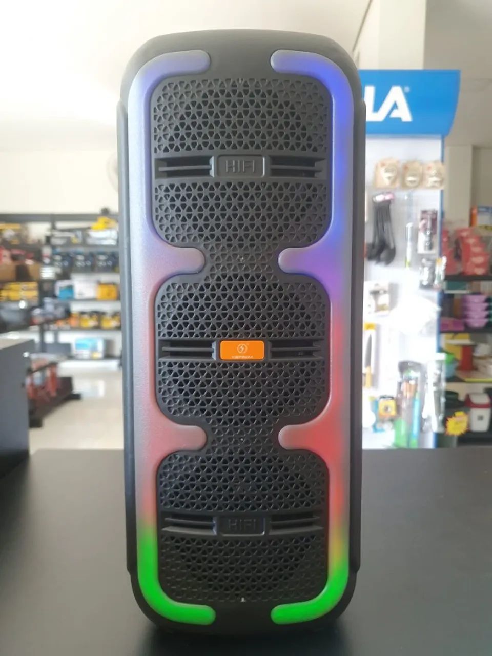 Caixa de Som LED Bluetooth 50W Entrada Microfone - Foto 3