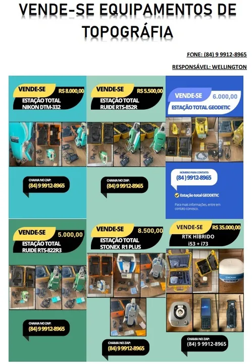 VENDA E LOCAÇÃO DE EQUIPAMENTOS TOPOGRÁFICOS