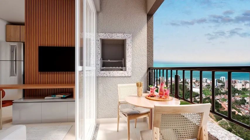 desde a planta que conta com dois quartos e opção de varanda a localização ~]~] - Foto 3