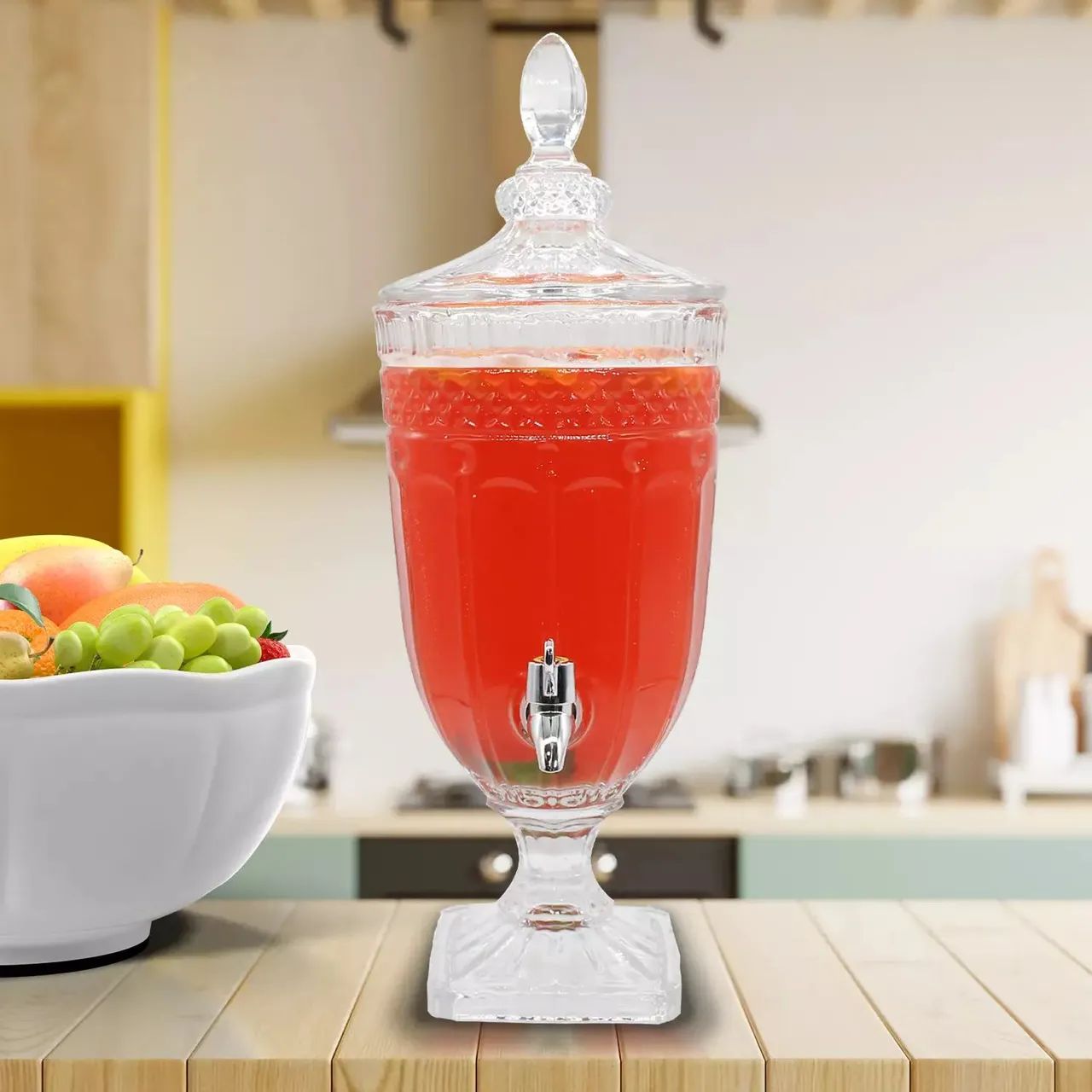 Suqueira Dispenser Bebidas Água Suco 3 Litros Cristal Luxo - Foto 5